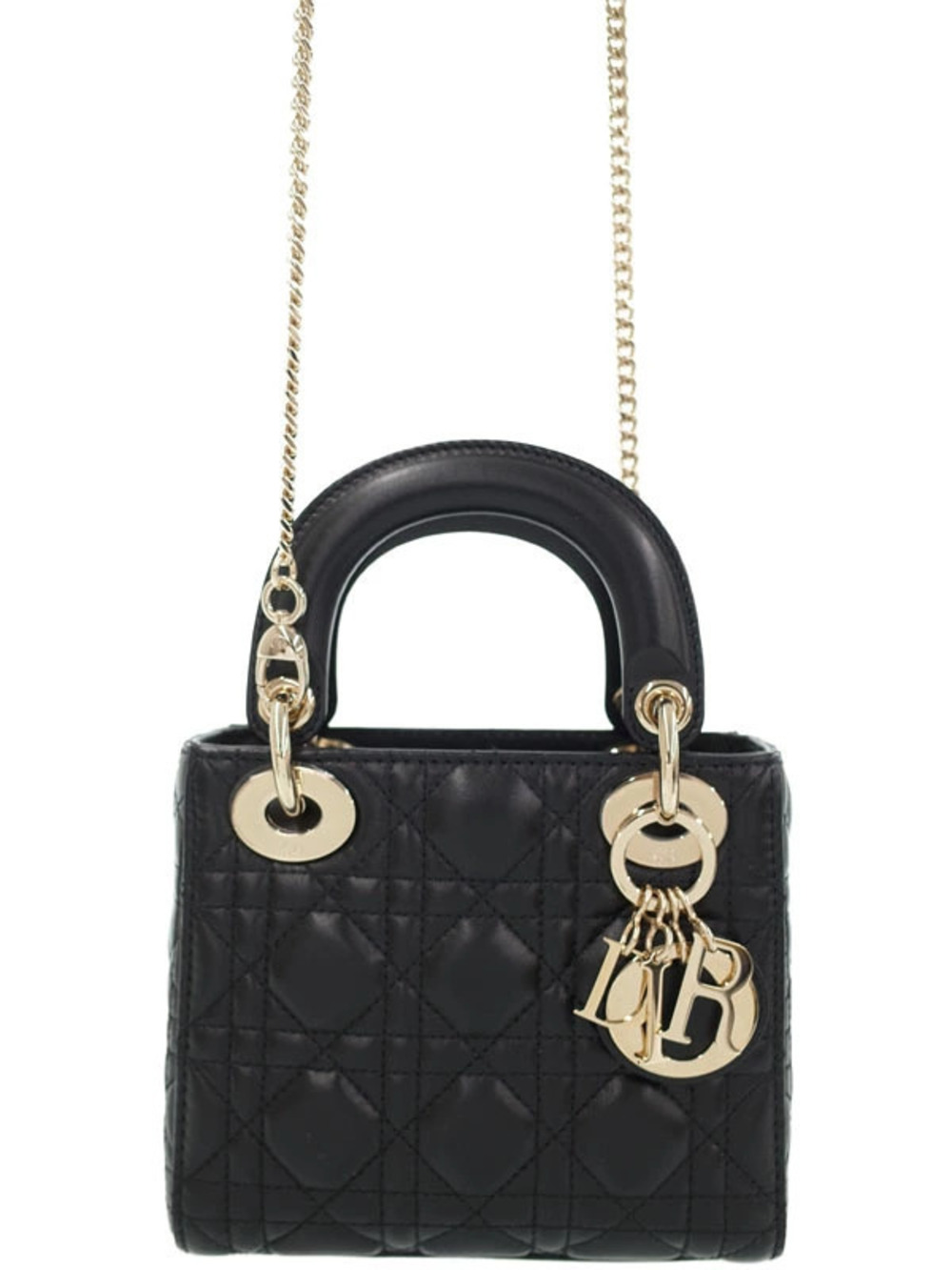 Christian Lady Dior Bag crafted black lambskin Cannage quilting